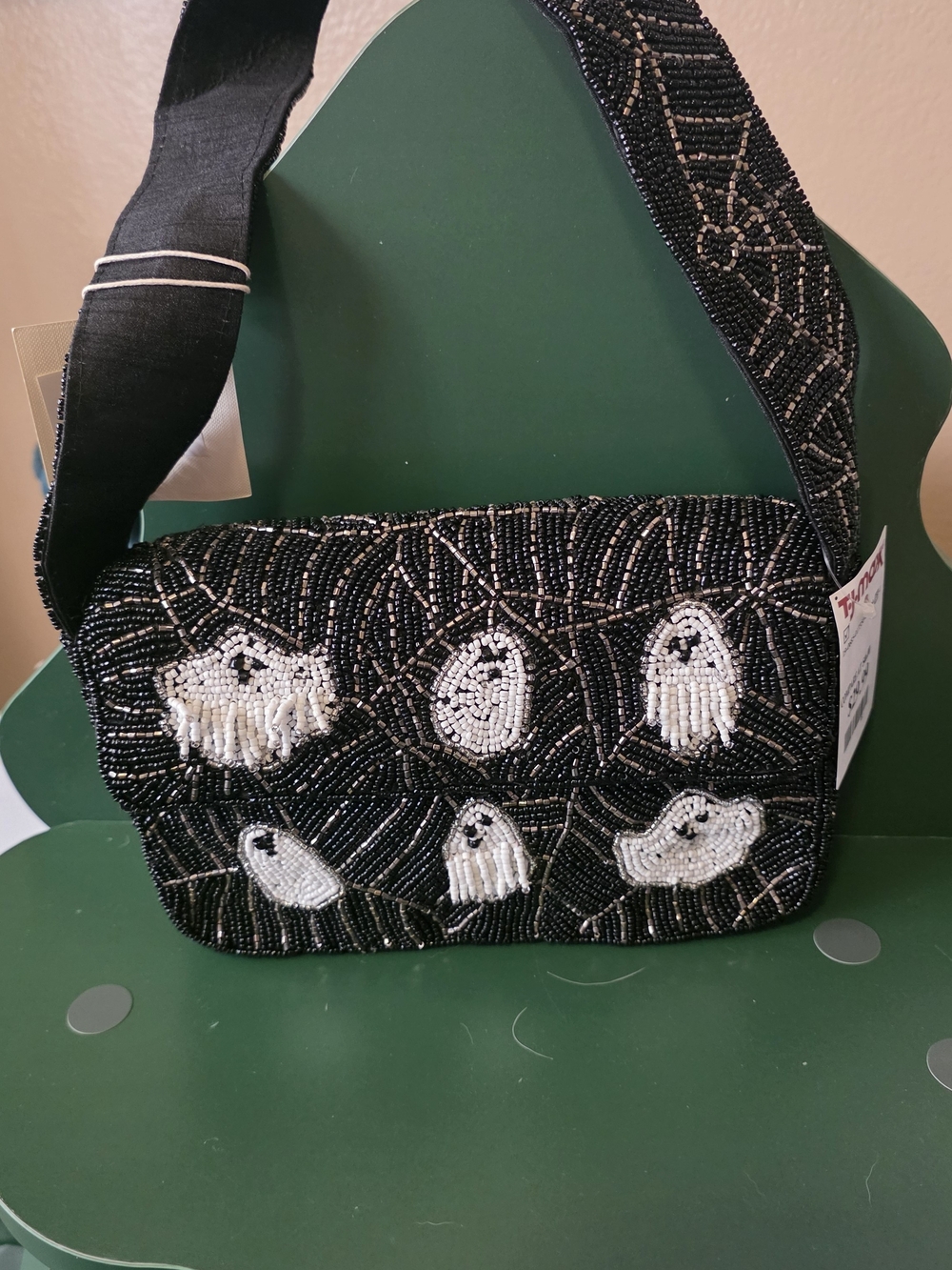 TJ Maxx Ghost Beaded  Shoulder Bag